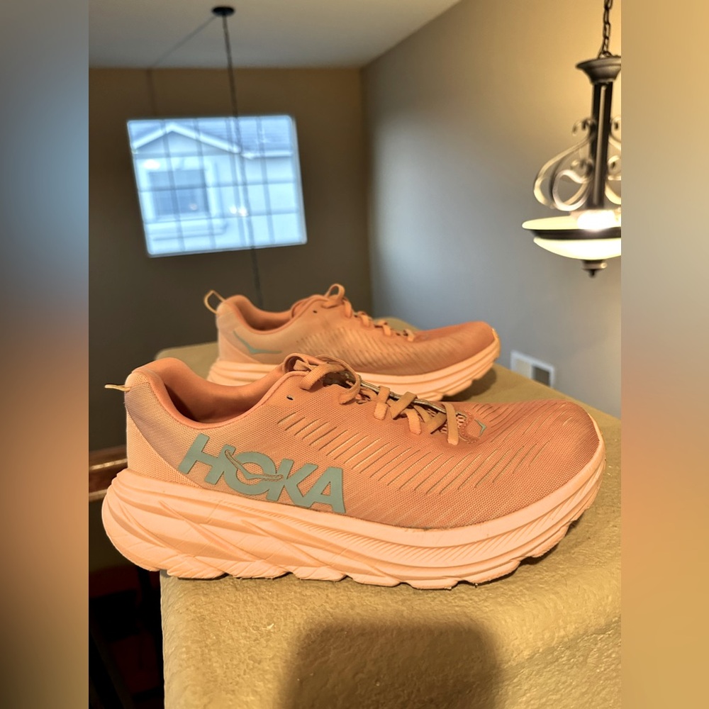 Hoka One One| Women's,Rincon 3 Road Running Sneakers (Shell Coral/Peach Parfait - Picture 4 of 11